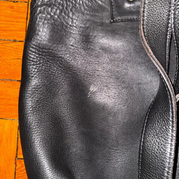 Black Leather Backpack with Buckle Accents - Picture 4 of 5